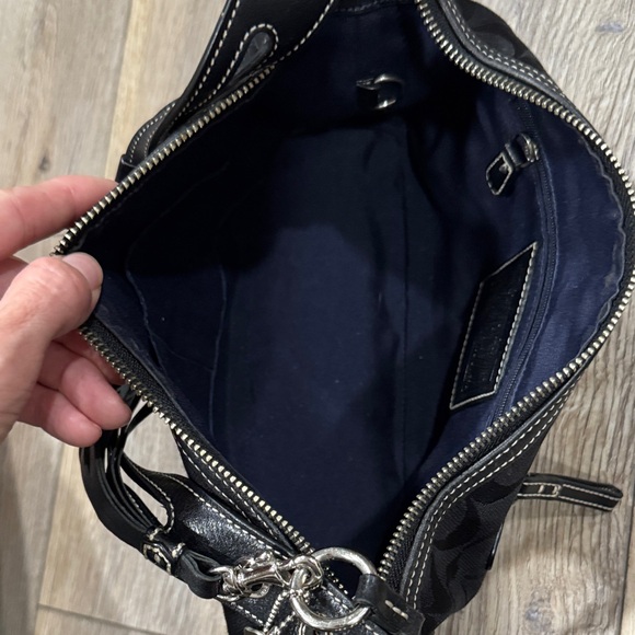 COACH Y2K 2000’s East West 9363 Shoulder Bag Leather Canvas Black Signature - Picture 10 of 15